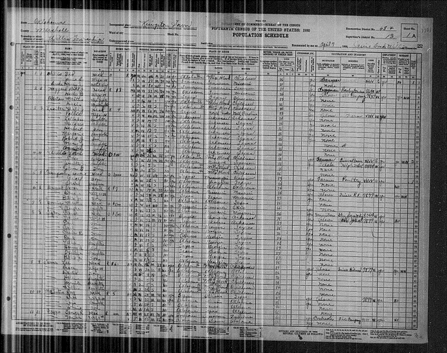Oscar and Desi Bryant in 1930 census